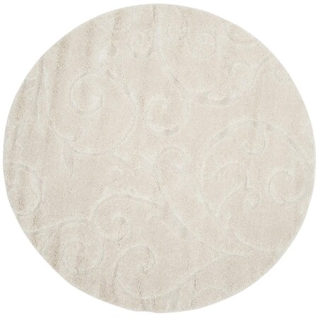 Safavieh 9 x 9 ft. Shag Power Loomed Round Area Rug, Creme SG455-1111-9R